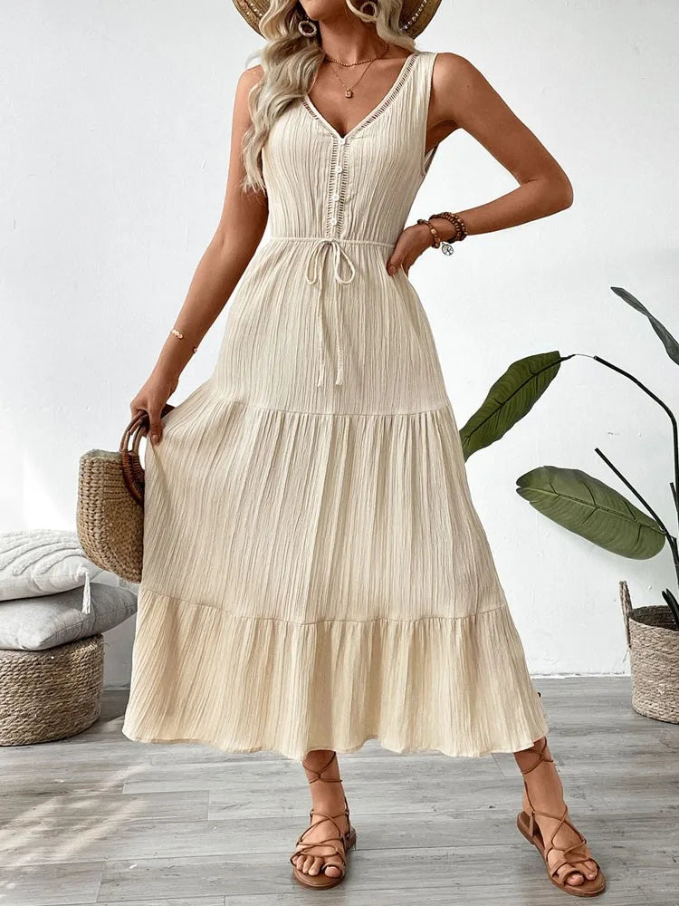 Wellen Midi-Kleid