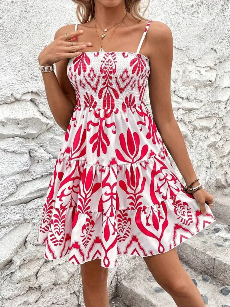 Boho Kleid mit dünnen Trägern
