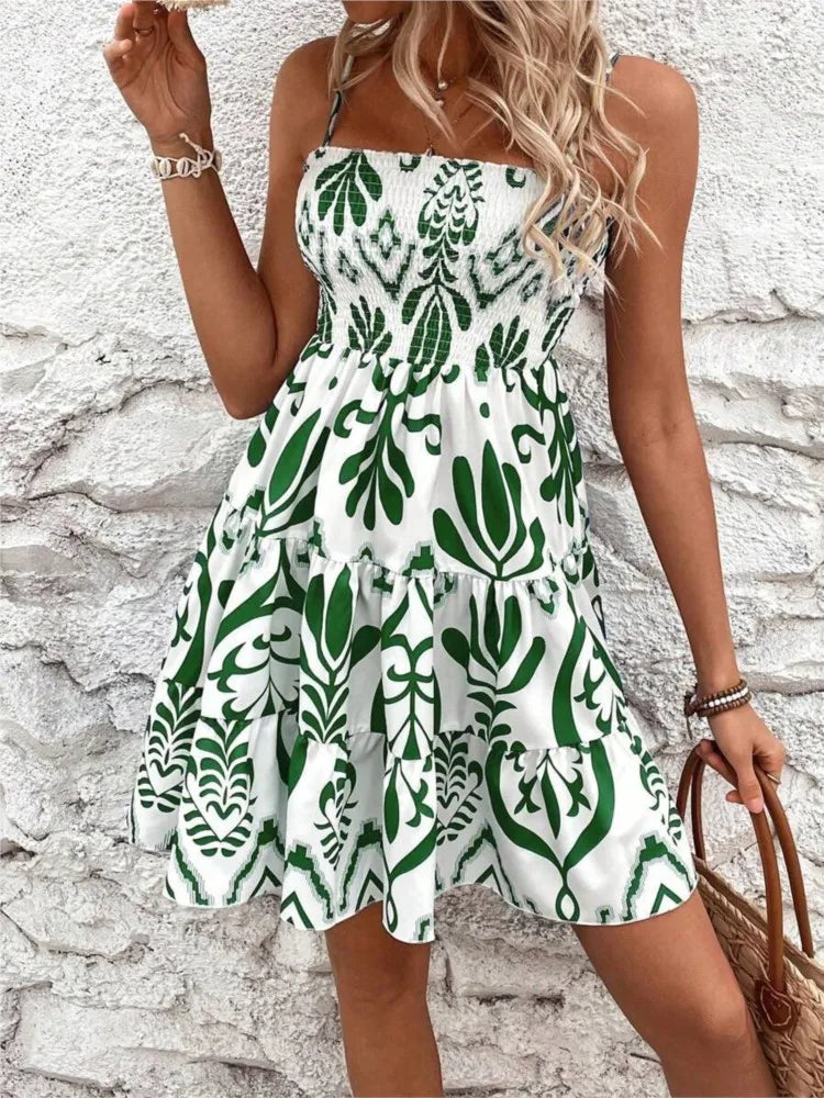 Boho Kleid mit dünnen Trägern
