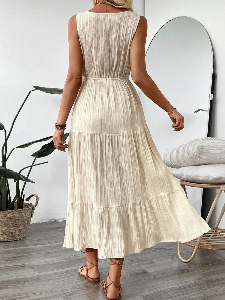 Wellen Midi-Kleid
