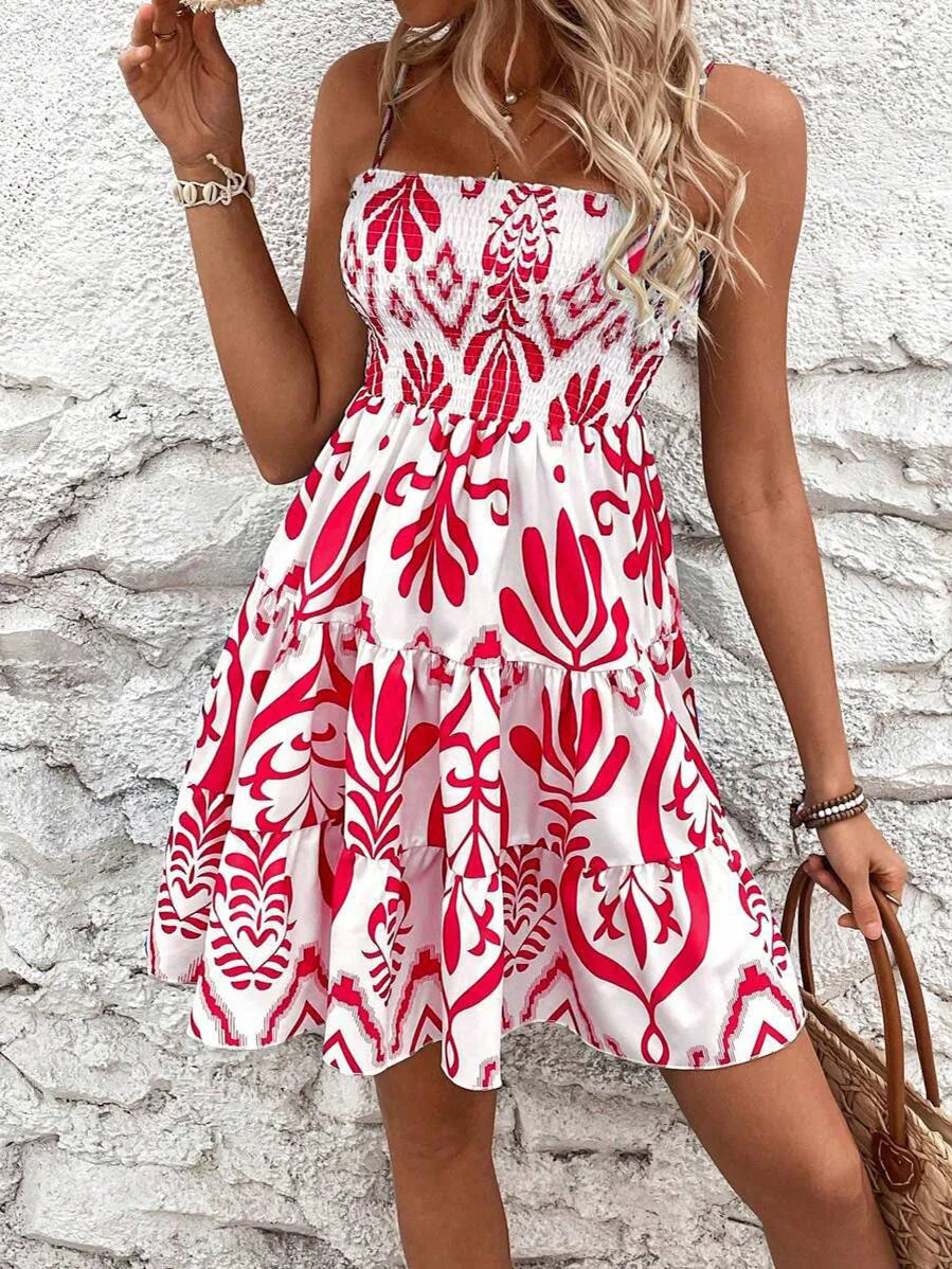 Boho Kleid mit dünnen Trägern